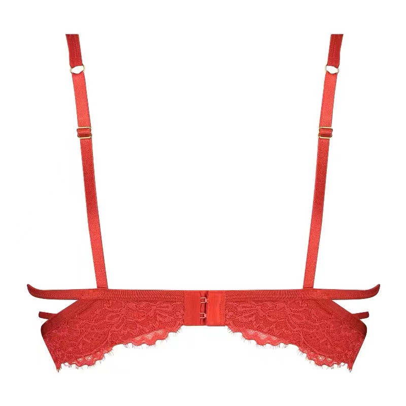 French Style Underwear Bra Women's Ultra-thin No Sponge with Steel Rings Breathable Sexy Lace Sexy Underwear Set