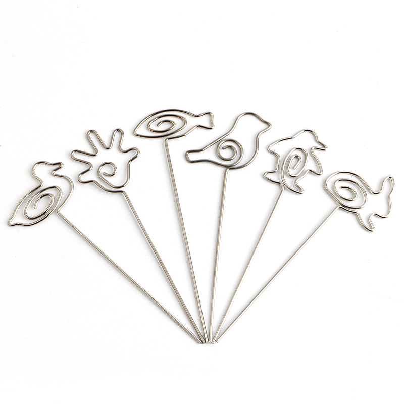 Factory Direct Sales DIY Handmade Clay Cartoon Note Holder Wire Plug-In Colored Mud Soft Pottery Handmade Accessories Message Holder