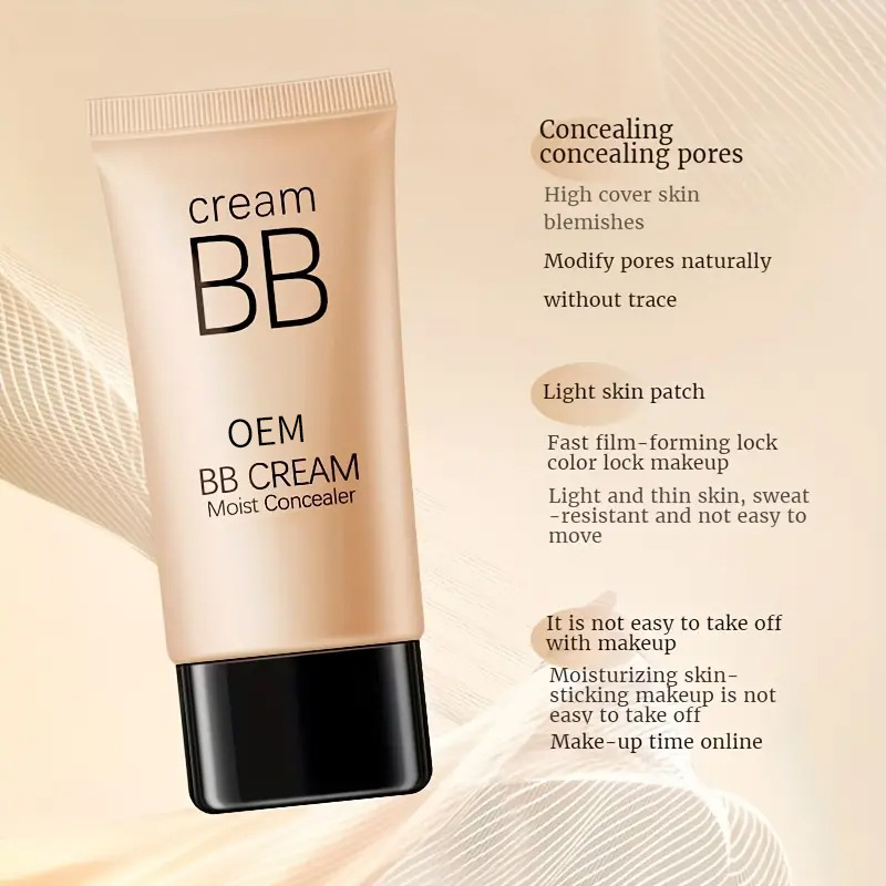 Cross-Border Waterproof Bb Cream, Full Concealer, No Sticking Powder, Long-Lasting, No Makeup Removal, Brightening and Contouring, Strong Concealer, Customized Oem