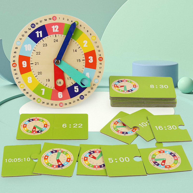 Clock model mathematics kindergarten clock teaching aids children primary school students first and second grade time cognitive learning toys
