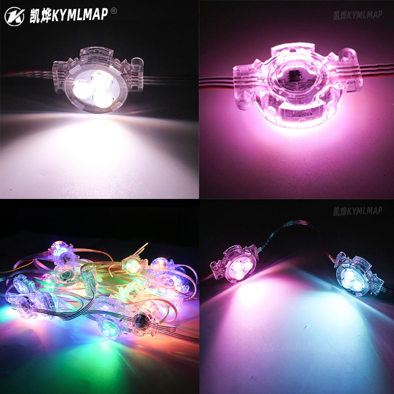 Ledpixel Cross-Border Eaves Light 3 cm 512 Point Light Source Rgbw Christmas Decoration Colorful Marquee String