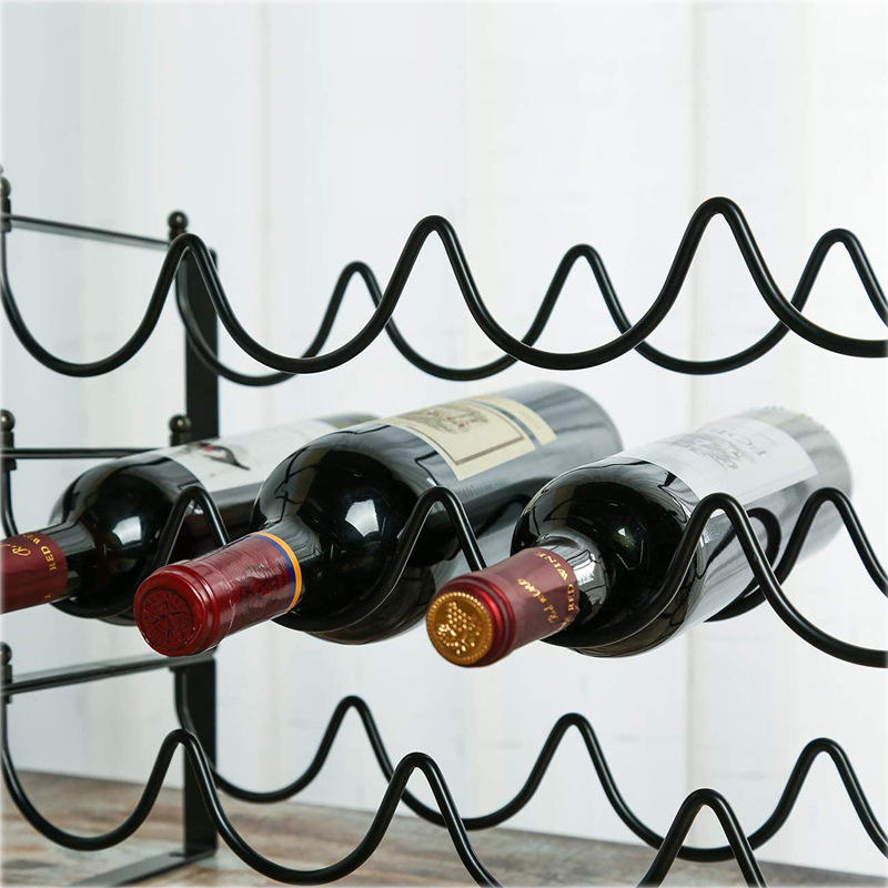 Wine storage rack wine bottle champagne storage and disassembly multi-layer Black Amazon Overseas warehouse furniture