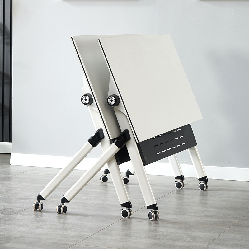 Folding Training Table Conference Table and Chair Combination Multifunctional Movable Splicing Office Tutoring Class Long Double Desk