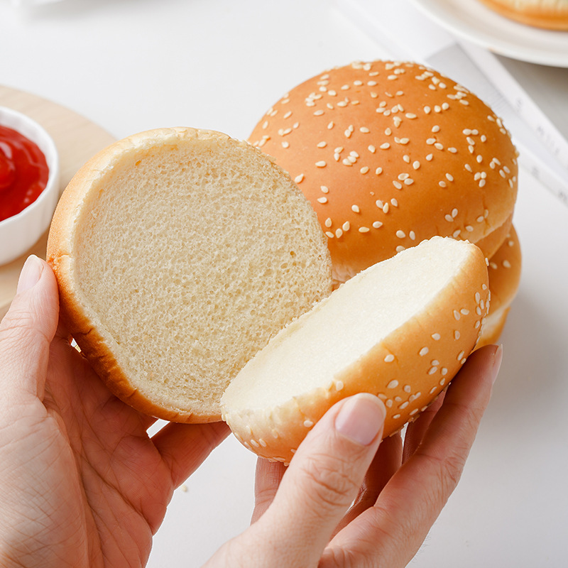 Baizuan Hamburger Embryo 330g (6 Pairs) Home-Made Breakfast Sandwich Hamburger Bun Embryo Semi-Finished Product