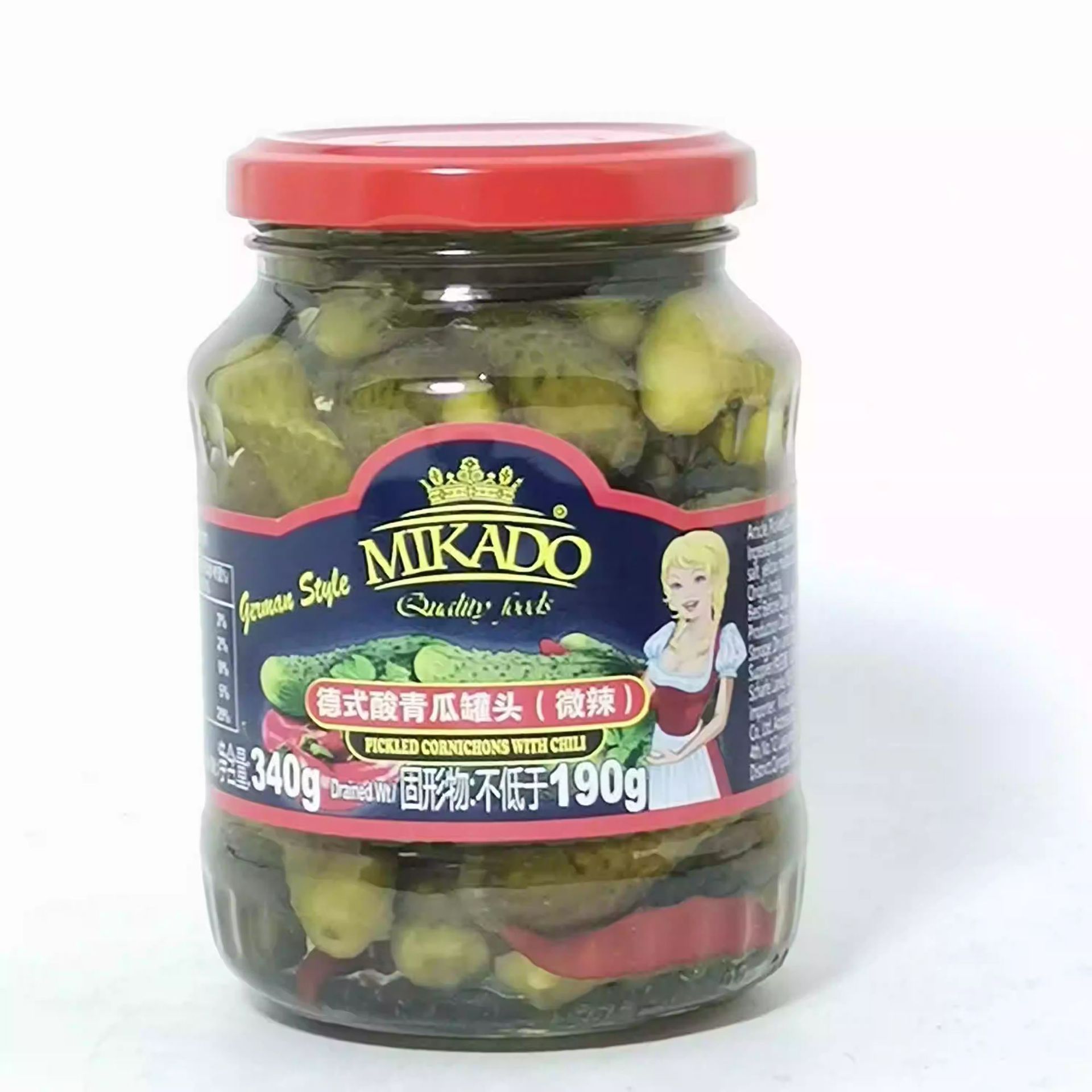 Russian-Style Pickled Cucumbers 680g Imported Small Cucumbers 0 Fat Sweet and Sour Burger Salad Appetizer