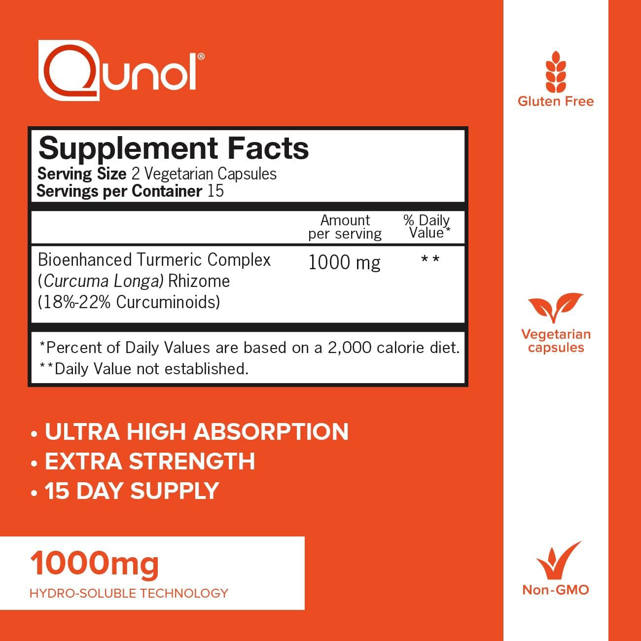Turmeric Curcumin Supplement, 1000Mg Super High Absorption, Used for Joint Support, Extra Strength Capsules