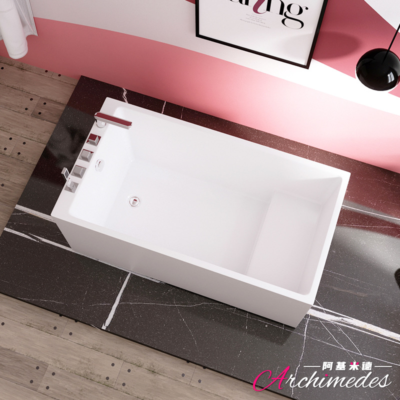 Small Apartment Bathtub New Mini Household Bathtub Acrylic Integrated Double-Layer Bathtub Aj-6075B