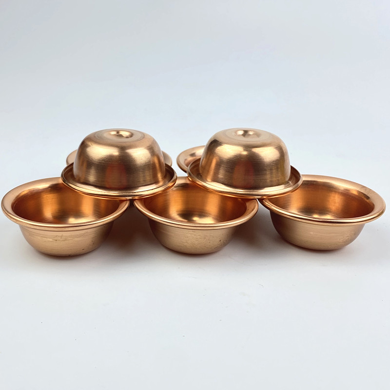 Copper Water Supply Bowl Water Purification Cup Sacred Water Cup Seven Cup Copper Brass Multi-size Desktop Ornaments