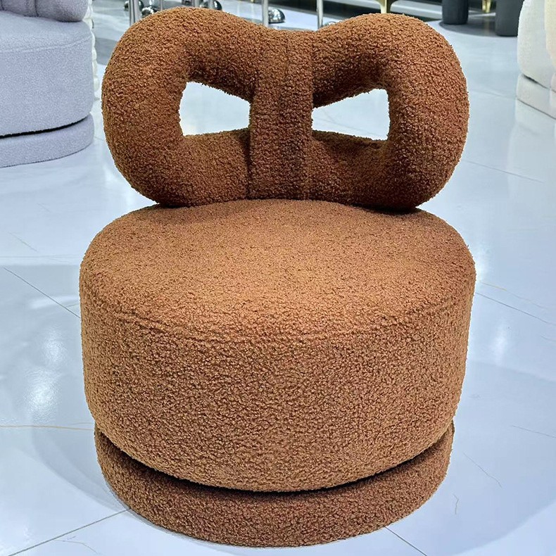 Cream Style Makeup Stool Internet Celebrity Personalized Single Chair Cashmere Bedroom Rotating Dressing Stool Home Backrest Chair