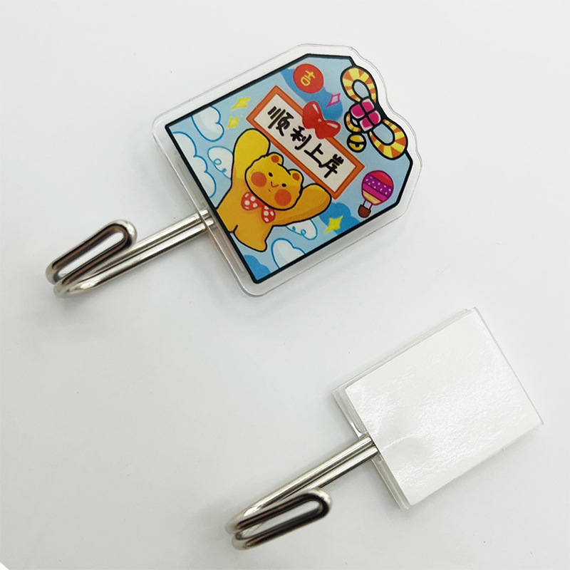 Акриловые крючки для дверей, оптовая продажа, железная основа, DIY с клеем, без сверления, мультяшные