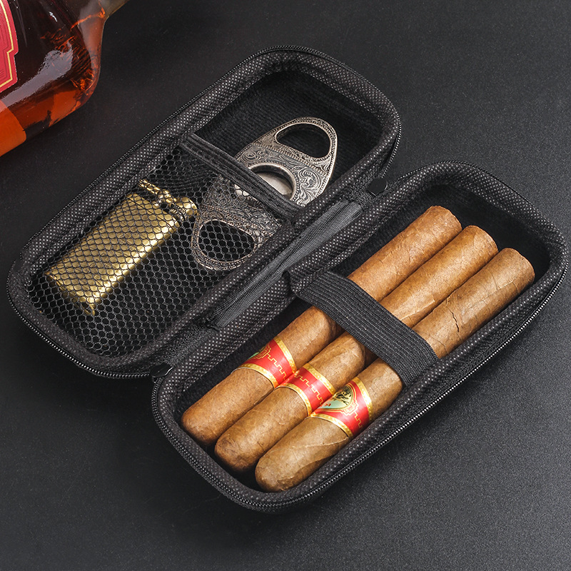 Ins Portable Cigar Bag 6 Pieces 8 Pieces Large Capacity Cigar Storage Box Outdoor Travel Men's Cigar Carry-On Bag