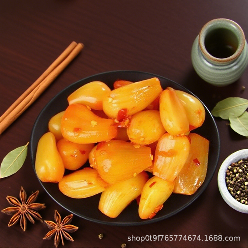 湖南香辣剁椒蒜心米热门辣爽口休闲下饭蒜瓣剁椒结合居家零售批发