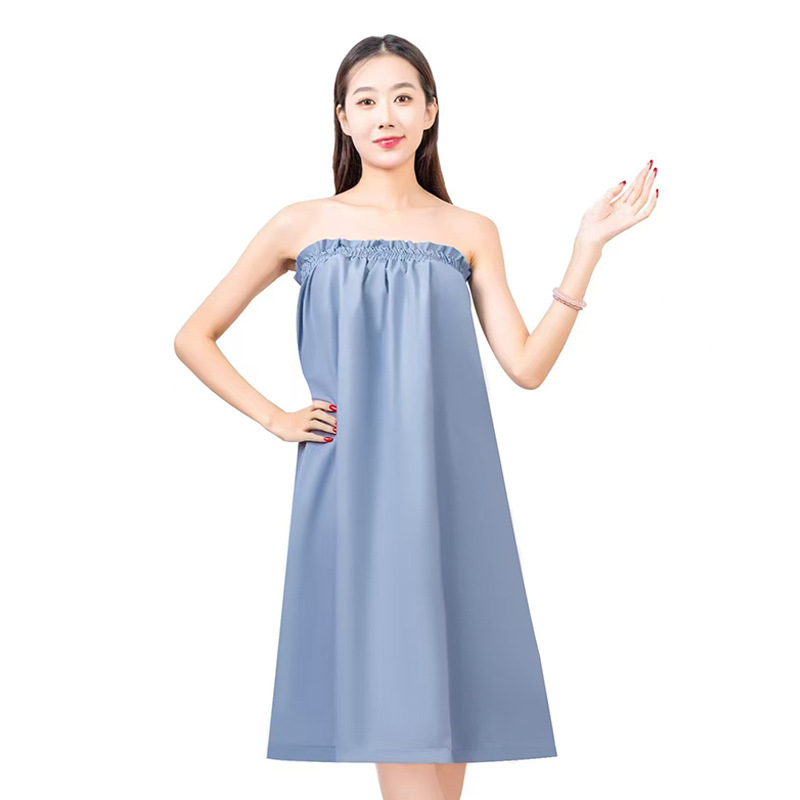 Beauty Salon Bath Skirt, Round Mouth Bath Skirt, Absorbent Cotton Wrapped Chest Tube Top Skirt, Pure Color Simple Style Bath Skirt, Home Bathrobe