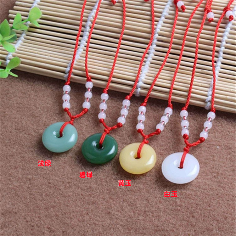 Imitation Hetian Jade safe buckle men's and women's jewelry fine imitation pendant imitation Jade Afghan Jade buckle jewelry wholesale