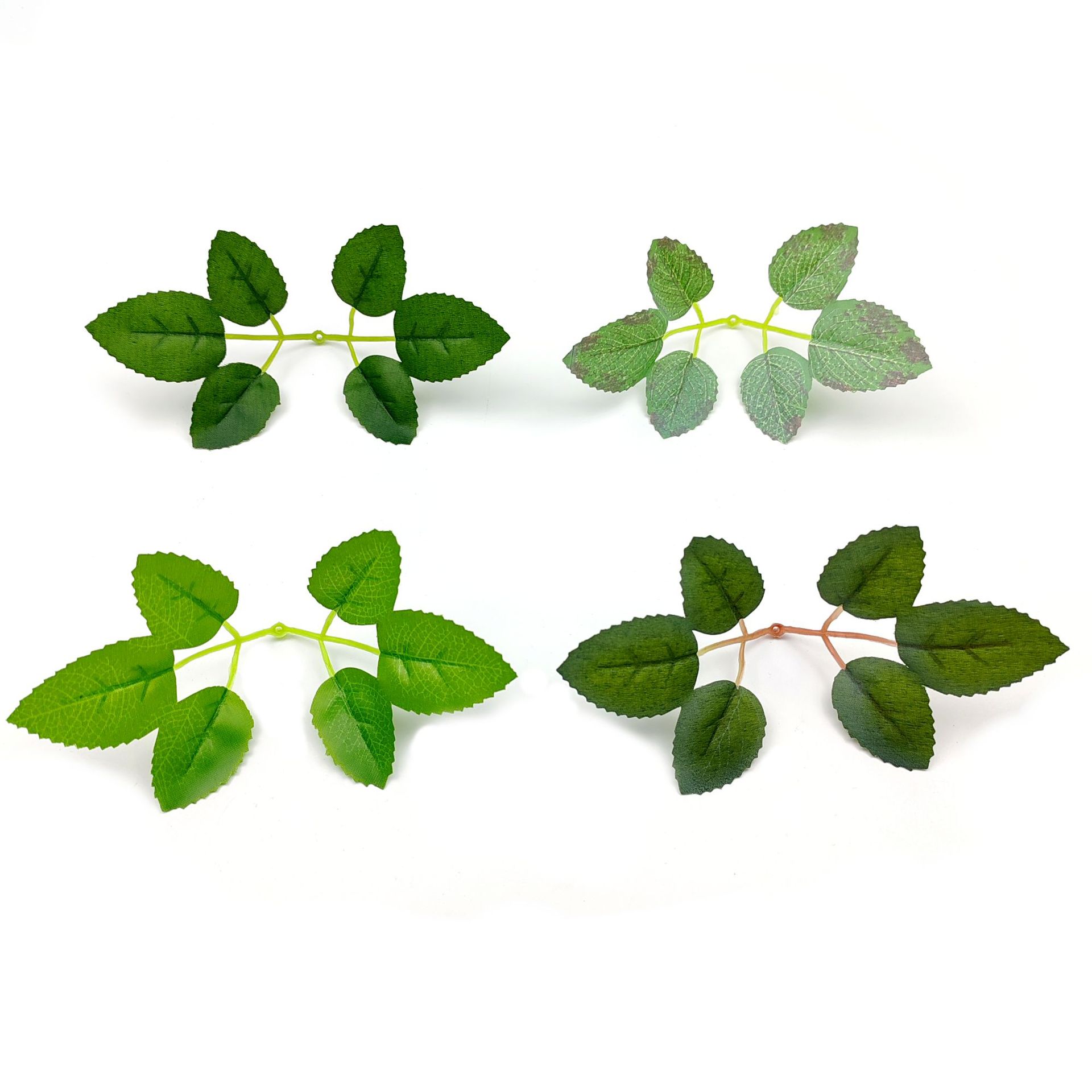 Factory supply simulation 6-leaf rose leaf simulation leaf silk screen silk cloth leaf rose leaf simulation green plant
