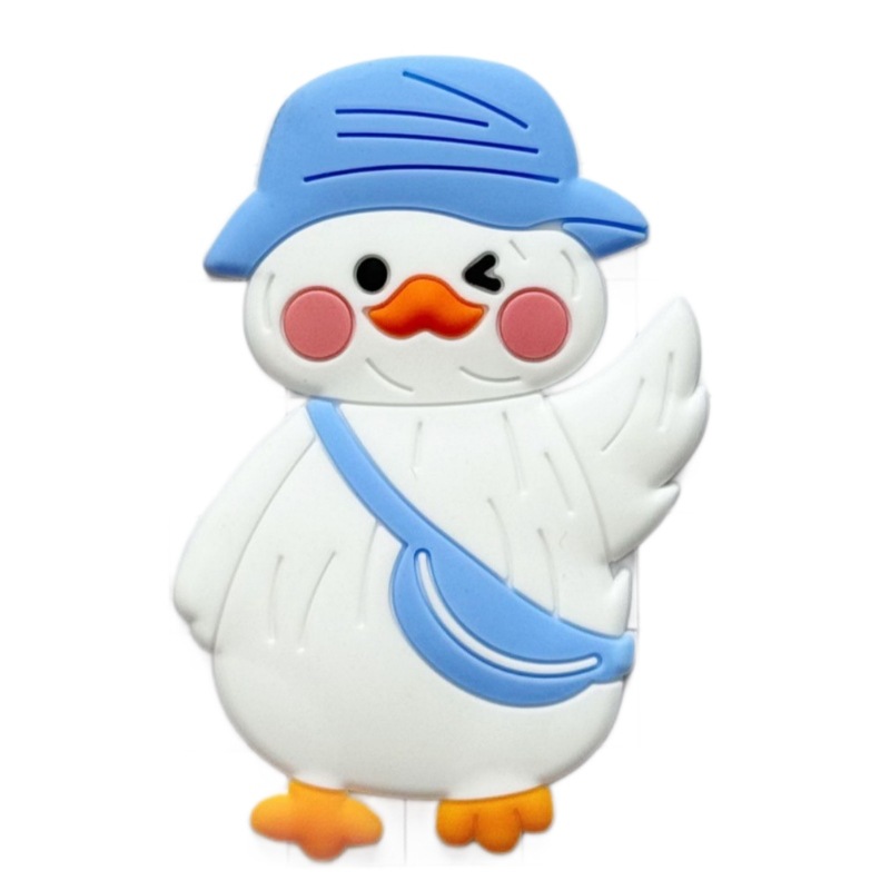 Pvc Soft Glue Patch Cartoon Cute Cheering Duck Refrigerator Magnet Home DIY Decoration Mobile Phone Case Car Accessories