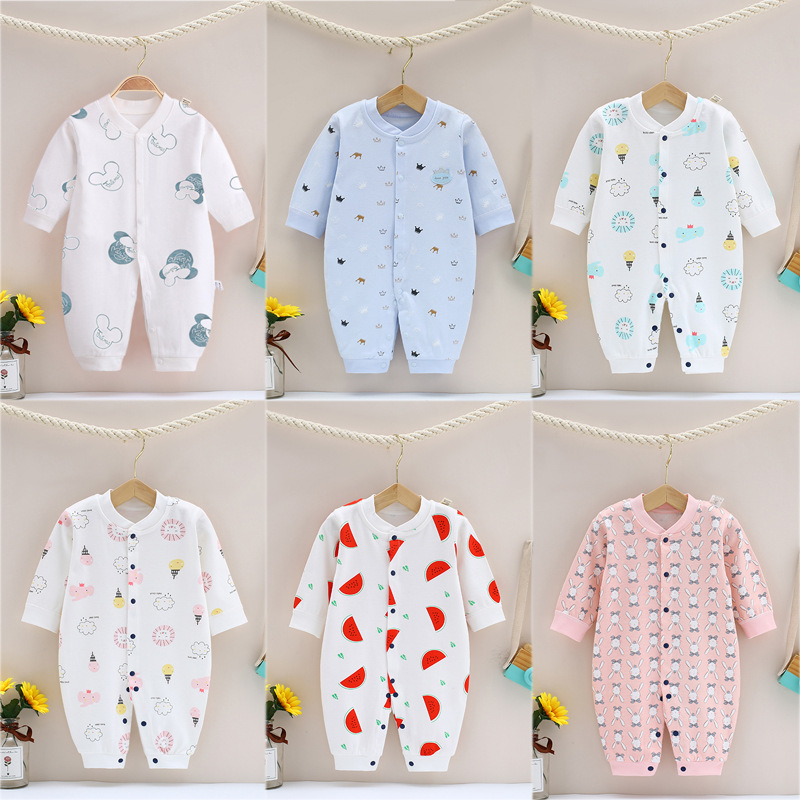 Комбинезон из гребенного хлопка, для мальчиков и девочек, с длинным рукавом, весенне-осенний