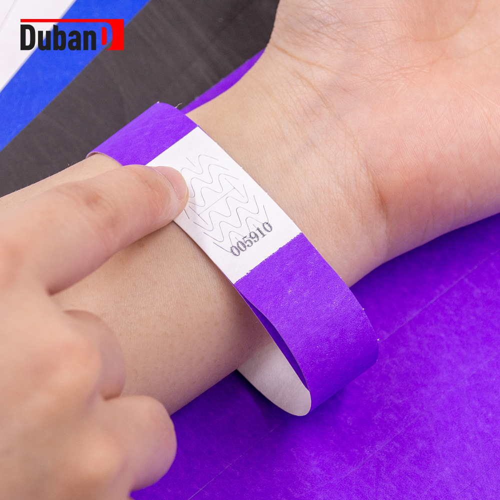 Tyvek Dupont Paper Disposable Bracelet Wristband Medical Waterproof Logo Wristband Amusement Park Ticket Paper Bracelet