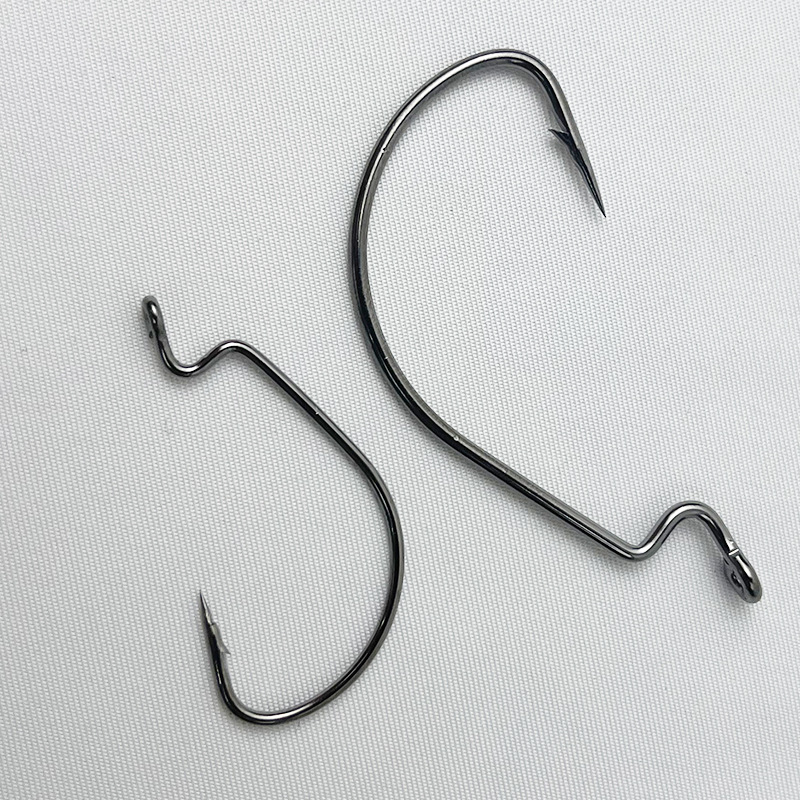 High carbon steel wide belly crank hook deep sea fishing giant iron plate single hook barbed Luya soft bait hook hook manufacturers