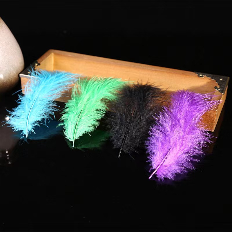 Internet Celebrity Pointed Tail Velvet Feathers Turkey Feathers DIY Earrings Necklace Jewelry Accessories Small Feathers Manufacturer Wholesale