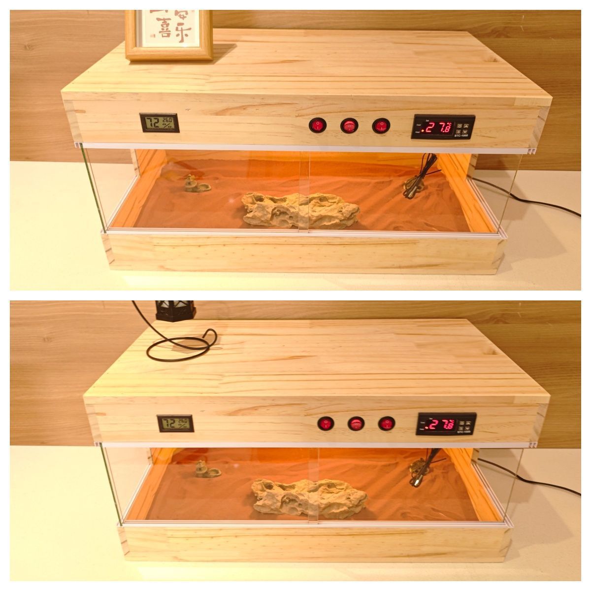 Intelligent Constant Temperature Breeding Box Pine Wood Tortoise Lizard Incubator Turtle Climbing Pet Box Wholesale