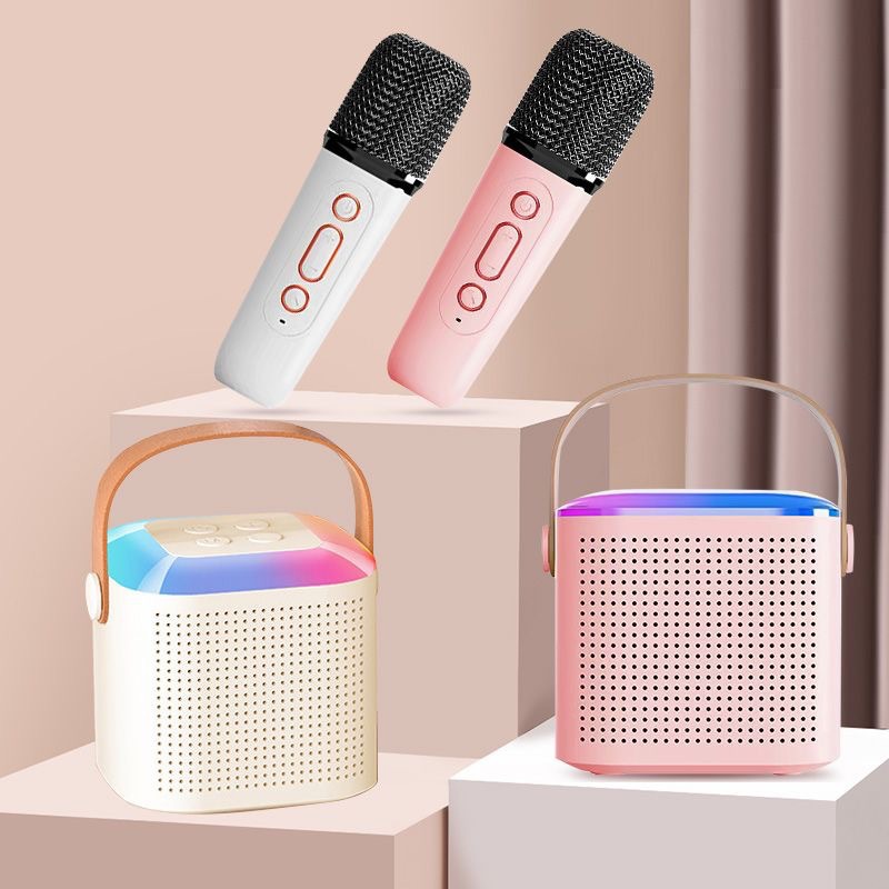Y1 High-end Mini K-song Audio with Microphone Karaoke Portable Bluetooth Speaker Home Integrated Children's K-song Treasure