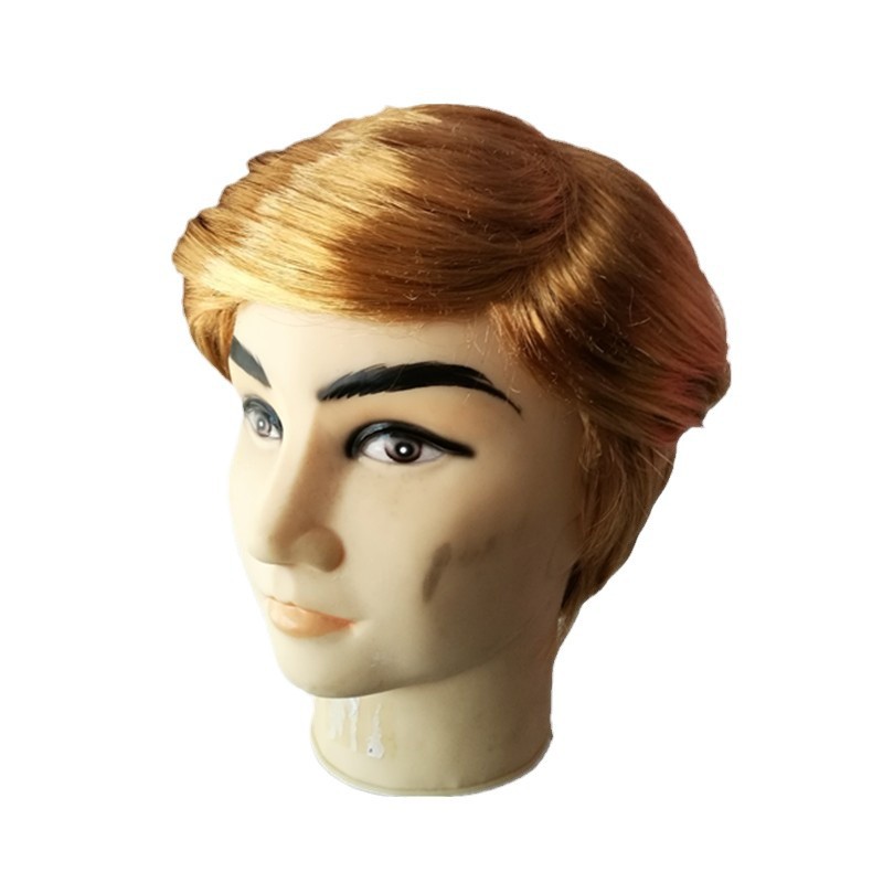 Supply European and American men's wigs blonde men's short hair men's short straight hair figure blonde wigs wholesale