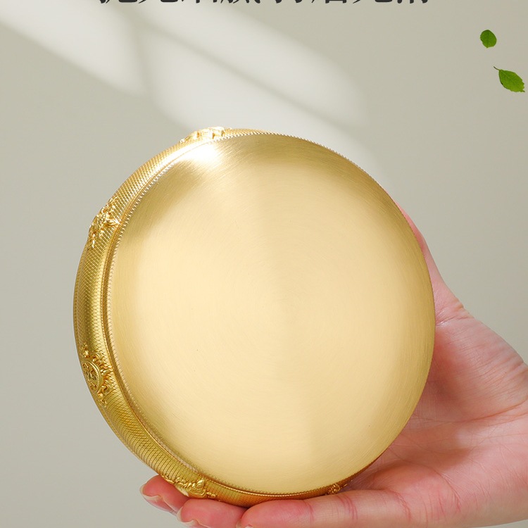 Mandala Plate Xizang Style Eight Auspicious Xizang Tantric Design Brass Mandala Plate Base Plate 12.5cm Tantric Offering Mandala