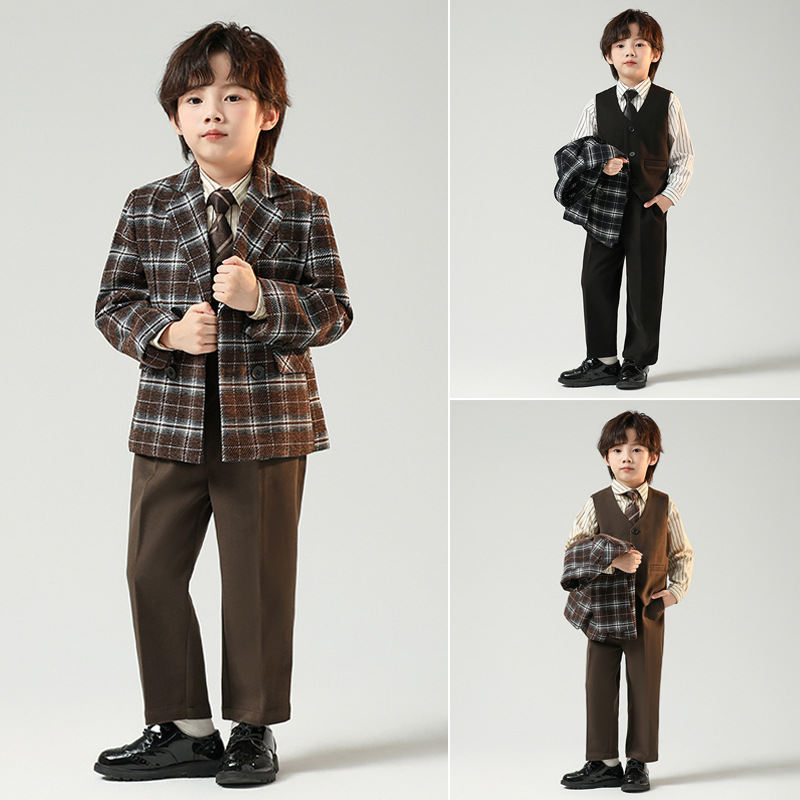 Детский костюм, повседневный костюм, свадебное платье для мальчика, костюм для пиано, маленький пиджак для ведущего