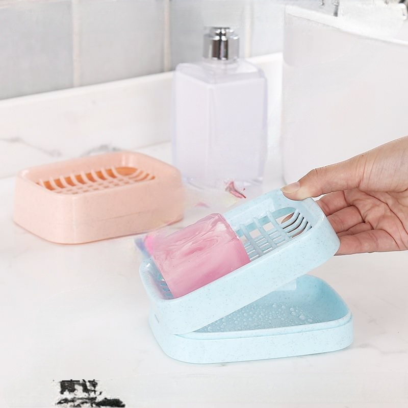 Двойной слой мыльницы для ванной креативная пластиковая дорожная мыльница ручной работы