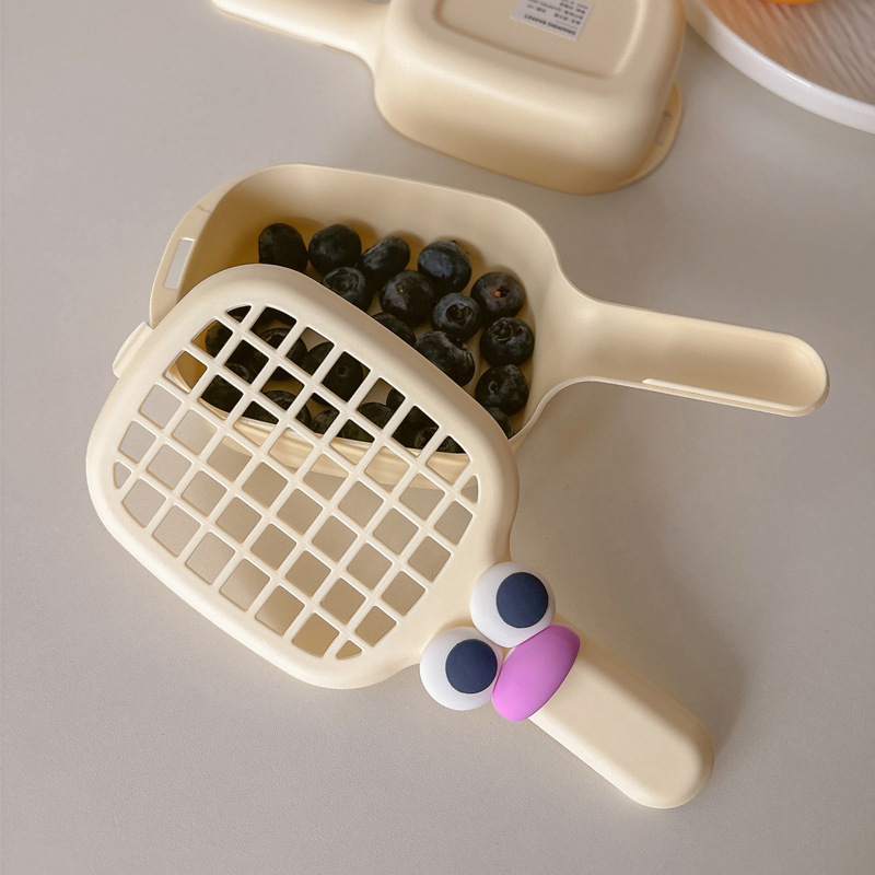 Japanese Style Mini Washing Fruit Drying Basket New Style Household Kitchen Blueberry Tomato Washing Basket with Handle Not Wet Hands