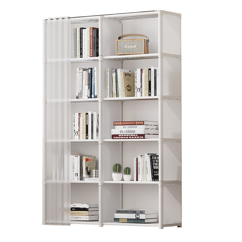 Simple Bookshelf Household Floor-Standing Double-Row Children's Storage Rack Multi-Layer Storage Locker Dust-Proof Bookcase