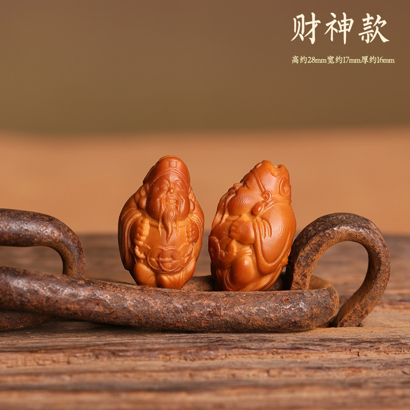 Olive Nuclear Carving God of Wealth Bracelet Embarrassed Face DIY Accessories Pixiu Bracelet Wen Play Pendant Jewelry Buddha Beads Scattered Beads