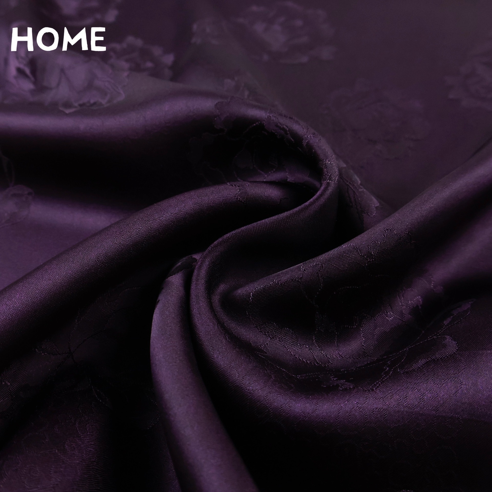 Glossy and Drapedy Chinese Style Dark Purple Rayon Silk Mulberry Silk over Yam Jacquard Fragrant Cloud Gauze Cheongsam Fabric