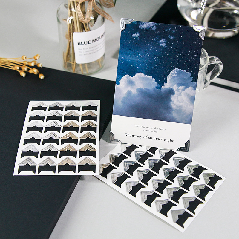 Amazon cross-border dedicated retro photo corner stickers DIY album handmade photo corner stickers Factory Direct