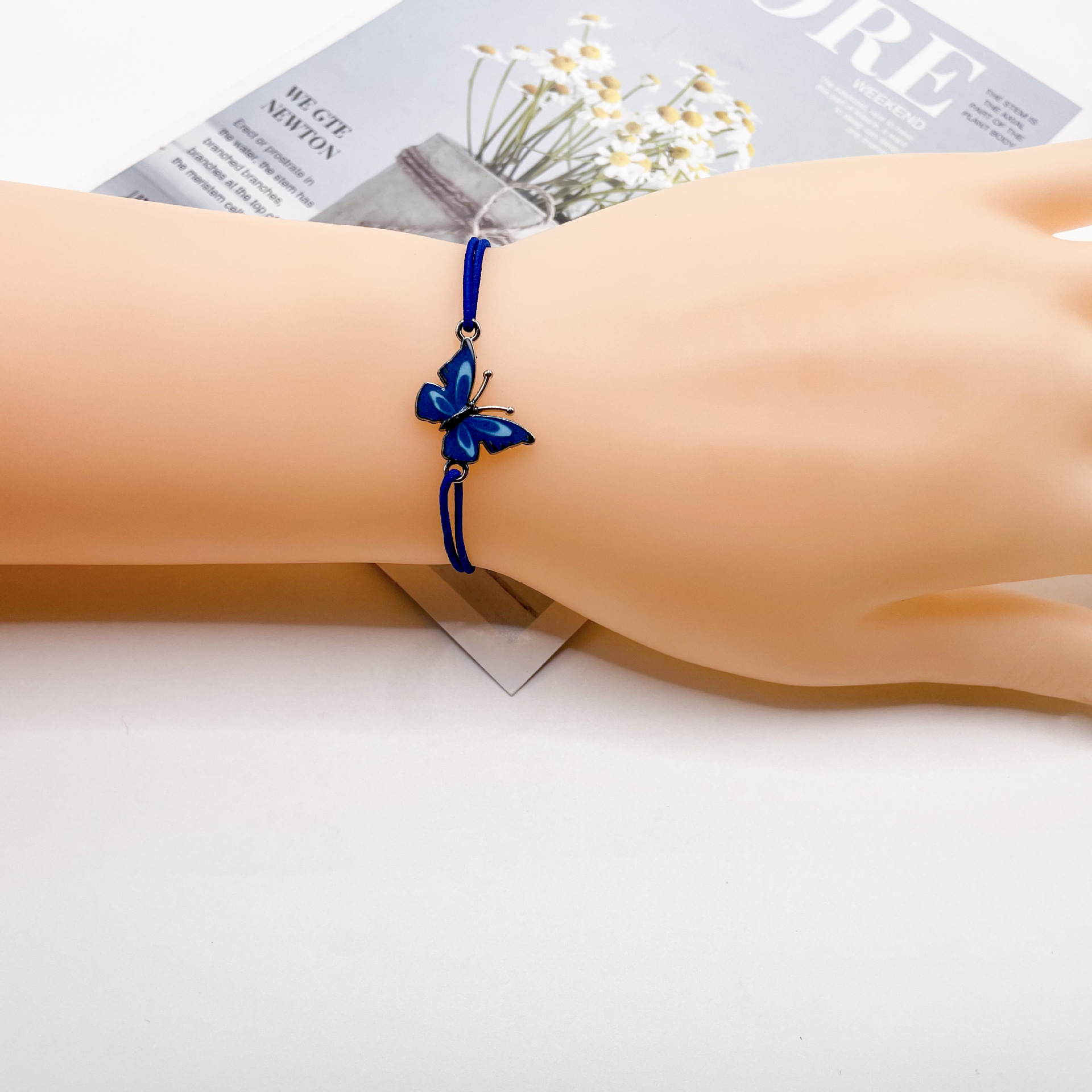 Summer Colorful Friendship Woven Elastic Adjustable Bracelet Butterfly Fairy Party Gift Christmas Birthday Hand Rope