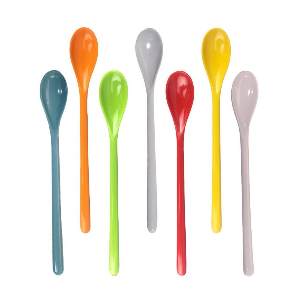 ✅ Melamine Spoon Long Handle Plastic Spoon Stirring Spoon Imitation Porcelain Small Spoon Commercial Spoon Wine Spoon Catering Cute Bar