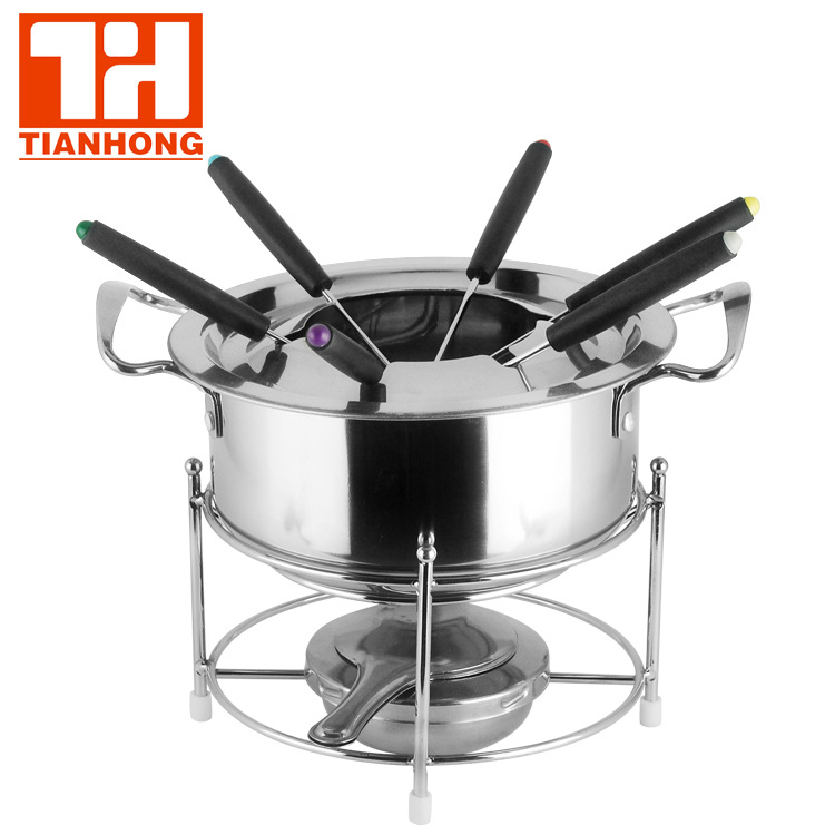 410 Stainless Steel Cheese Stove Ice Cream Cheese Chocolate Stove Alcohol Stove Single Small Hot Pot Self-service Shabu Shabu