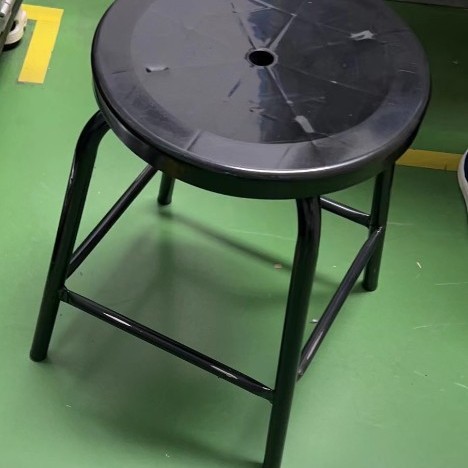 Black Anti-static 45 ㎝ High Reinforced Anti-static Round Stool Workshop Anti-static Iron Chair Stool Steel Plastic Chair