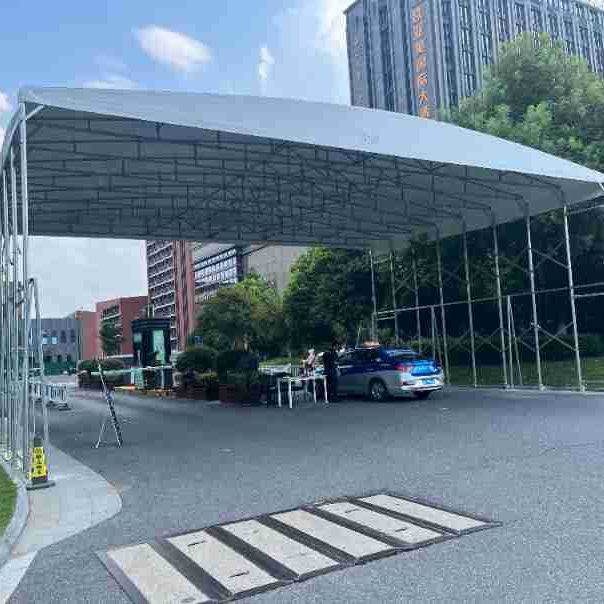 Push-pull canopy large warehouse shed outdoor car shed rainproof sunscreen sunshade mobile push-pull shed Awning Manufacturers