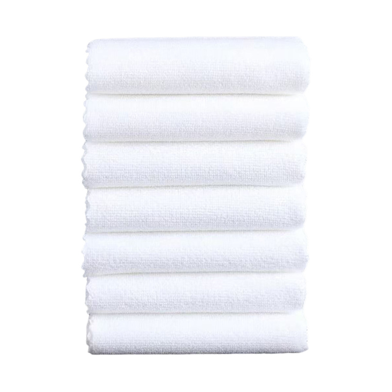 Factory Wholesale White Towel Hotel Hotel Bath Center Disposable Absorbent Non-Shedding Fiber White Towel Square