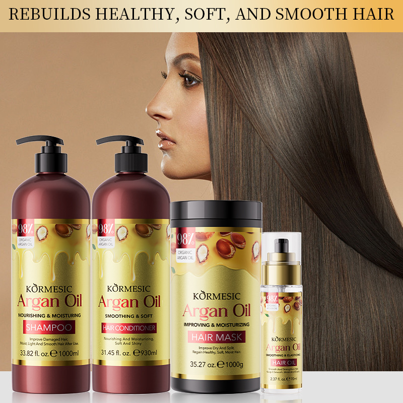 KORMESIC argan oil shampoo full English hair care essential oil suit shampoo cross-border foreign trade wholesale