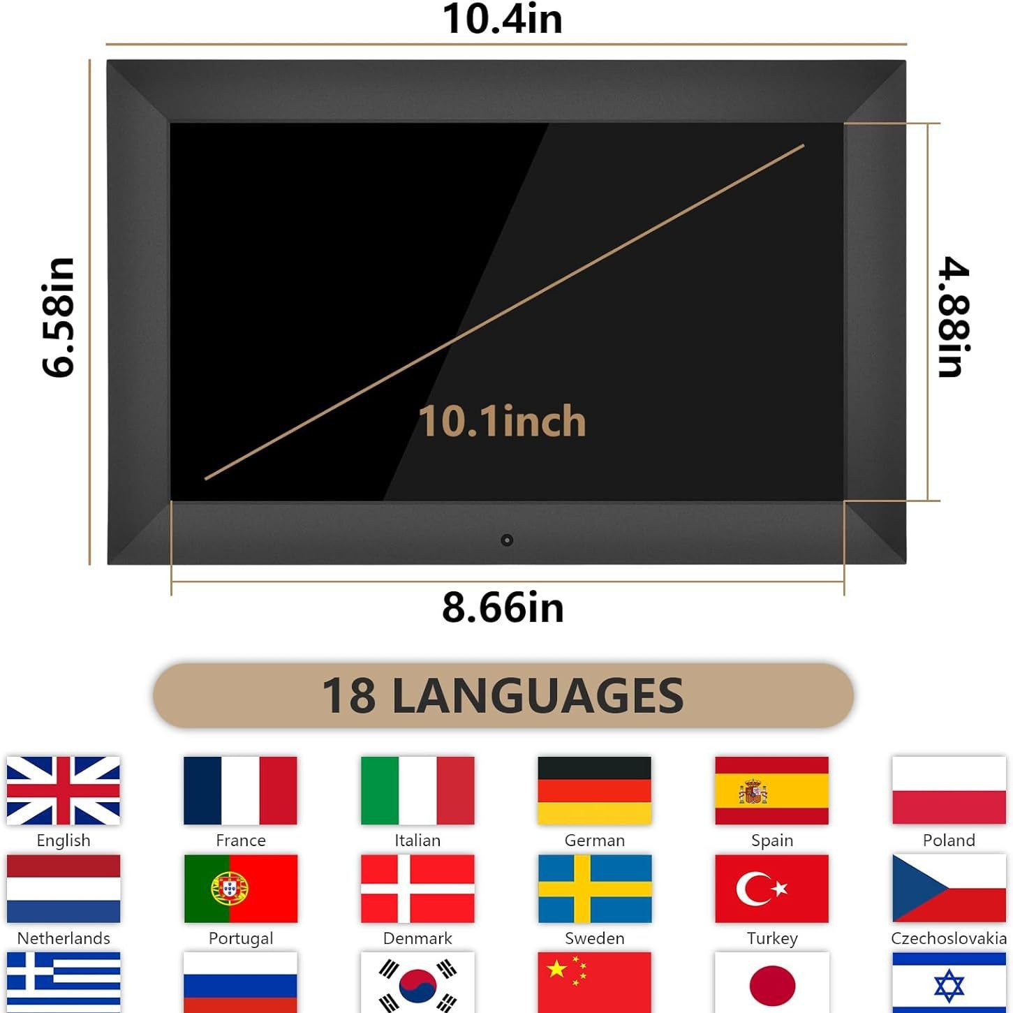 Amazon's Hot Model 10.1inch Smart Digital Clock Machine Small Size Stand-Alone Version Display Stand Hd Advertising Machine