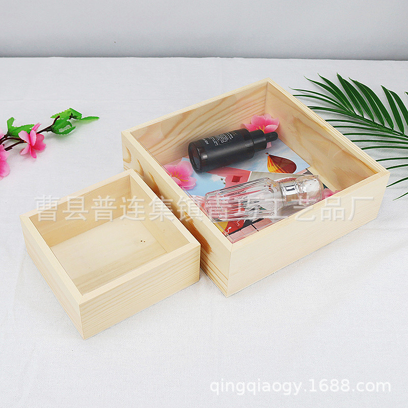 Factory Solid Wood Gift Box Accompanied Gift Box Candy Wooden Box Bridesmaid Lang Wedding Banquet Holiday Gift Wooden Packaging Gift Box