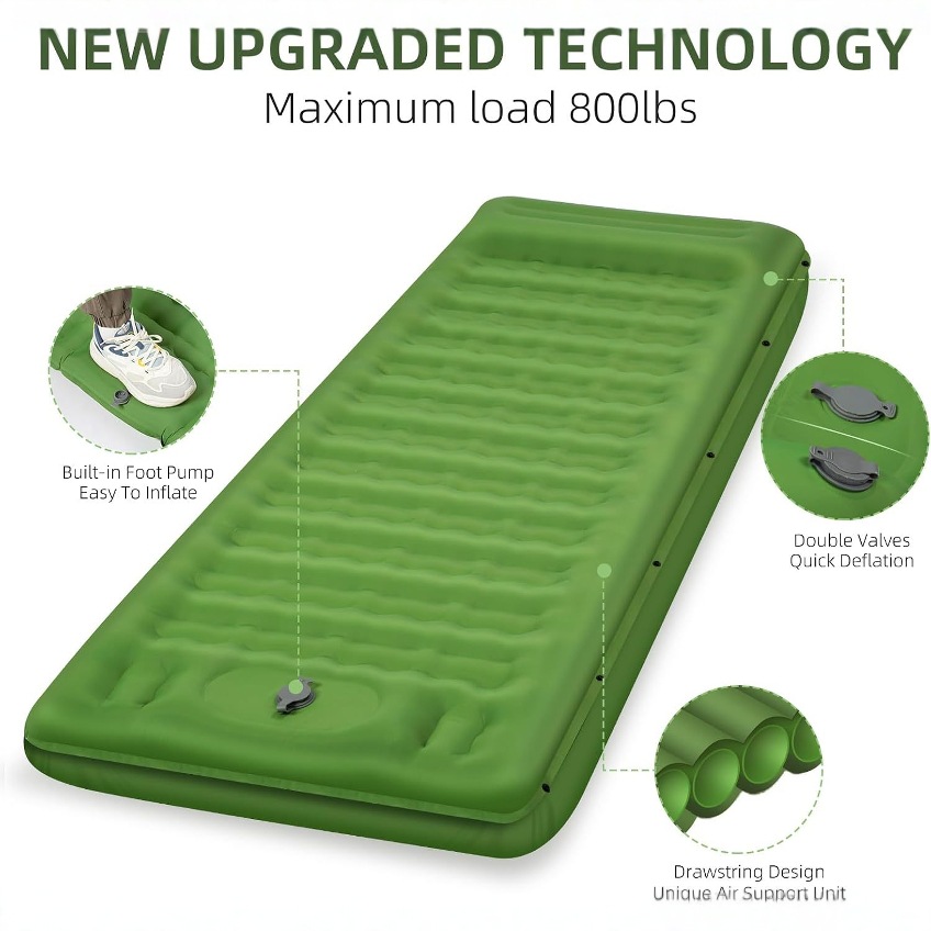 Inflatable Mattress Outdoor Camping Sleeping Mat Camping Light Portable Single Air Mattress Foot Inflatable Mattress Floor Covering