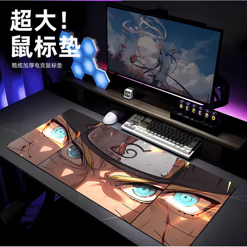 Naruto Extra Large Anime Mouse Pad Computer Desk Pad Office Anti-Slip Edge Keyboard Pad Washable