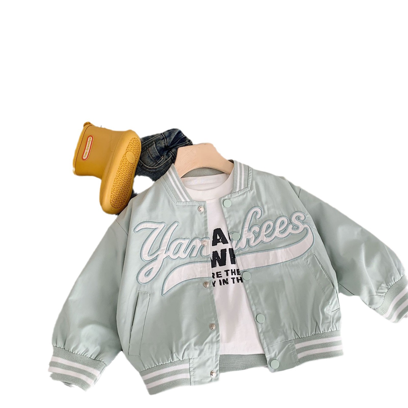 Children's Outwear Bangcheng 2025 Autumn Style Embroidered Letters for Boys and Girls New Letter Jacket Casual Cardigan G0038