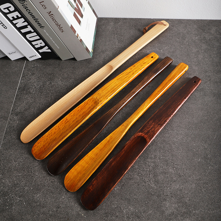 Solid Wood Shoe Puller Long Handle Household Non-bending Shoe Licking Artifact Shoe Pulling Shoe Pulling Portable Shoe Pulling Wholesale