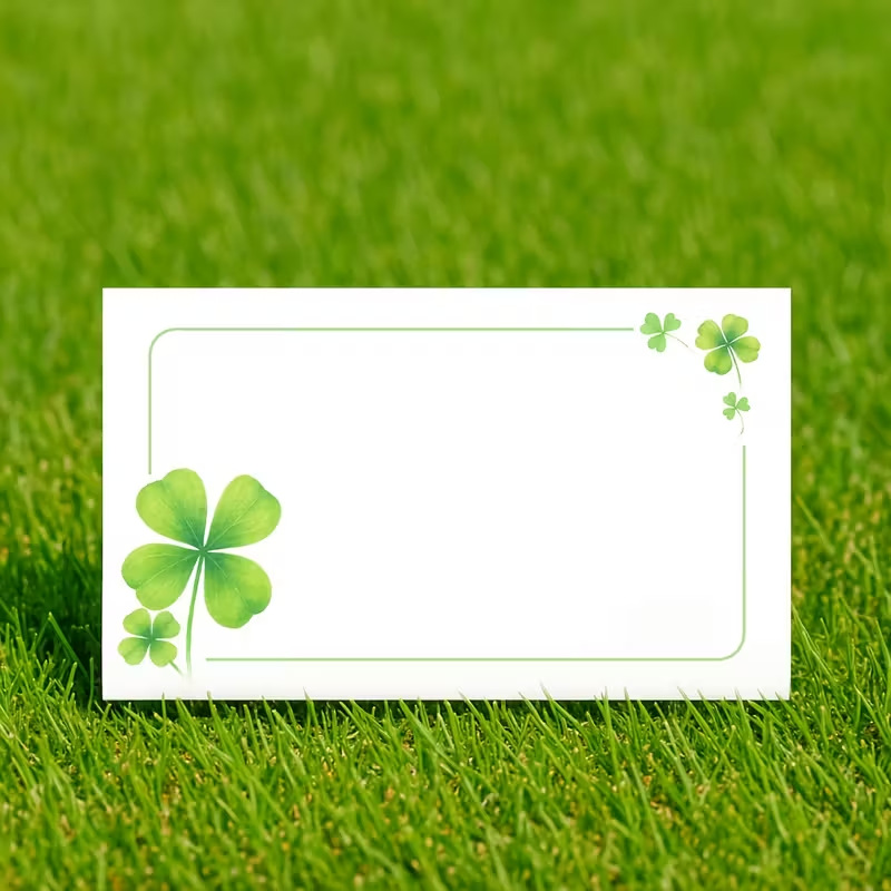 Cross-Border Hot-Selling Simple Blank Small Card Four-Leaf Clover Card Lucky Clover Pocket Hug Card