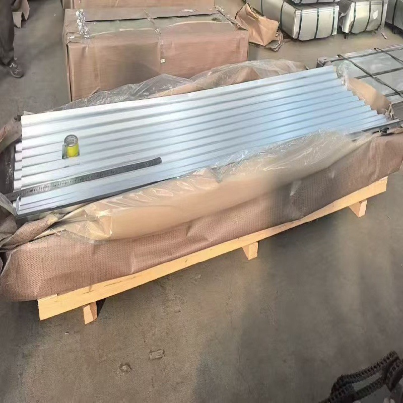 Tianjin Manufacturer Aluminum-Zinc Plated Corrugated Iron Sheet 840/900 Watt Type Export Iron Sheet Packaging